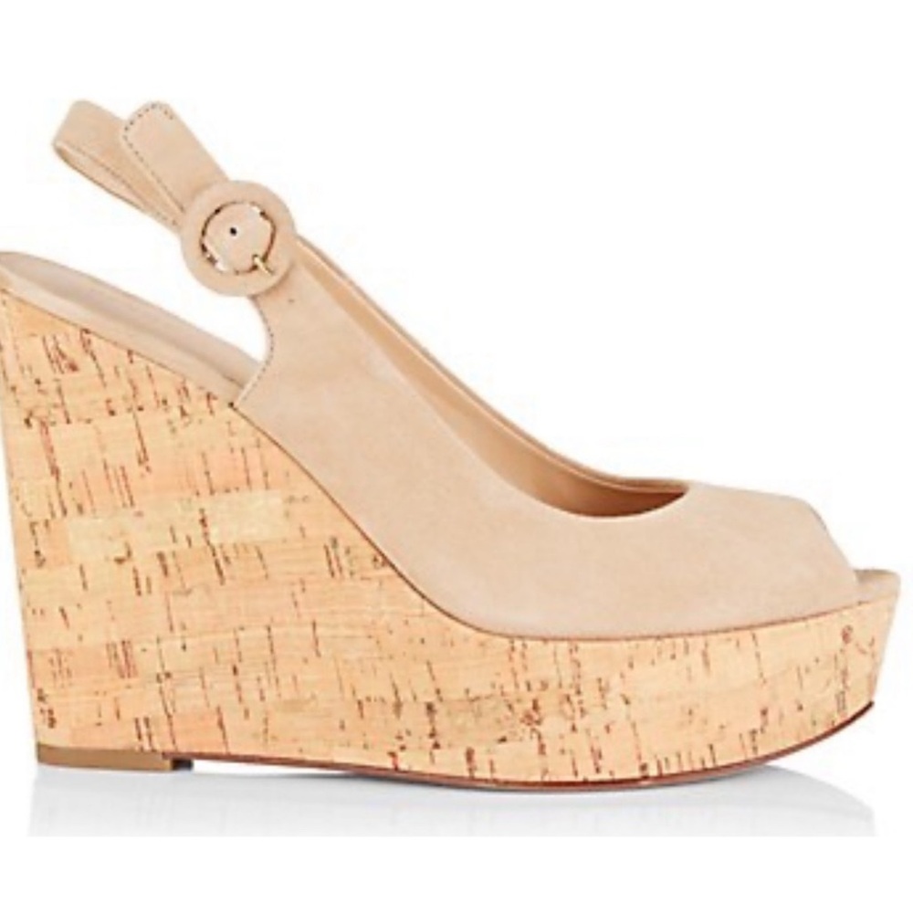 Veronica Beard Dali Suede‎ Slingback Peep-Toe Wedge Sandals
Sand Size: 8.5 NWOB